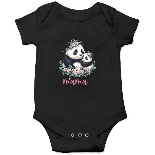 Panda Lover I Mama Panda And Cub Mother's Day Onesies