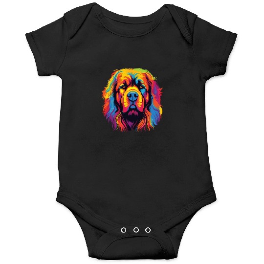 Watercolor Colorful Tibetan Mastiff Onesies