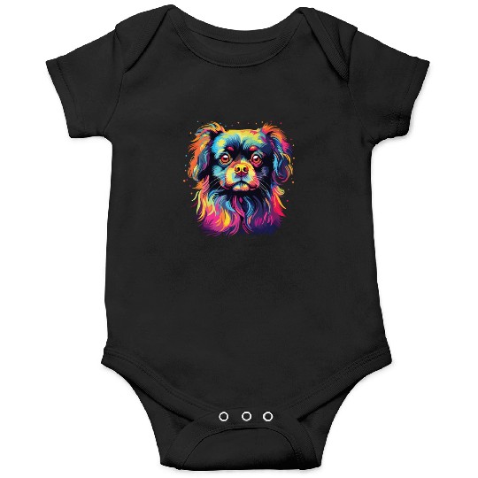 Watercolor Colorful Tibetan Spaniel Onesies