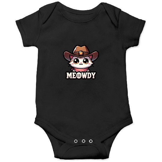 Cute Meowdy Cat Cowboy Pun Onesies