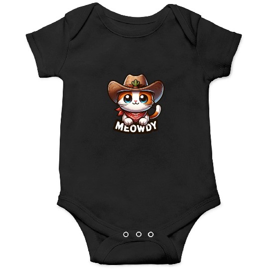 Cute Meowdy Cat Cowboy Pun Onesies