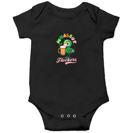 Irish Flamingo St Patricks Whasup Flockers Onesies