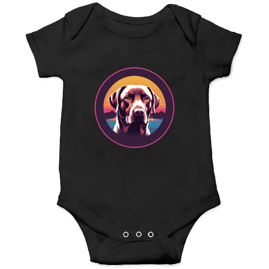 Synthwave Labrador Retriever Onesies