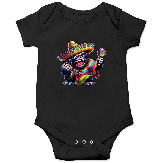 Cinco de Mayo Gorilla: Festive Design Onesies