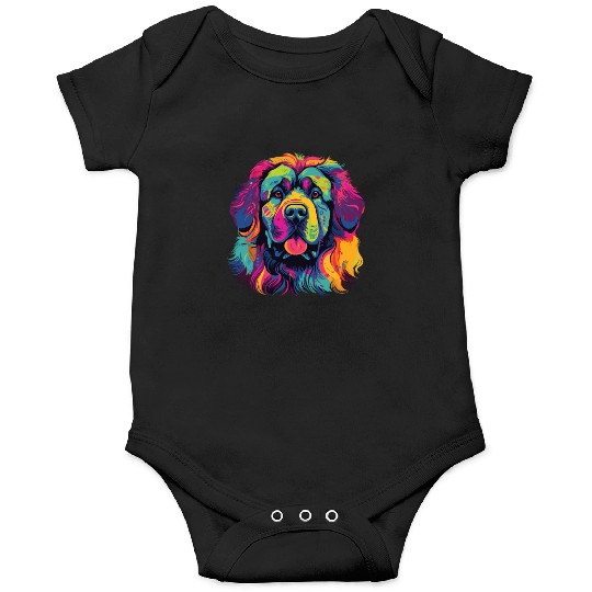 Watercolor Colorful Tibetan Mastiff Onesies