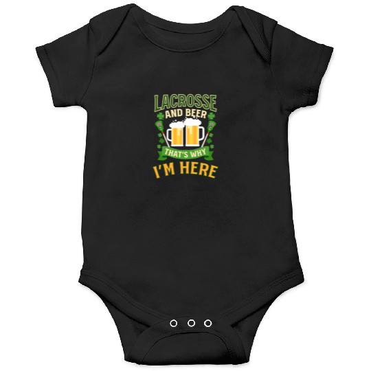 Lacrosse St. Patricks Day Lacrosse And Bere Here Onesies