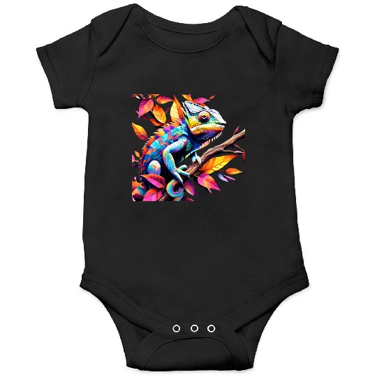 "Kaleidoscopic Chameleon Serenity" Onesies