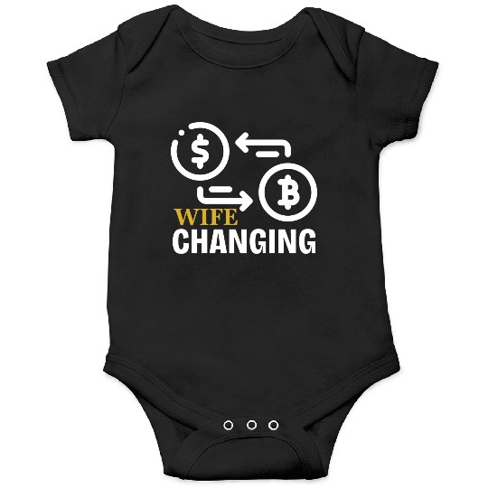 Black and Gold Wife Changing - Bitcoin Onesies