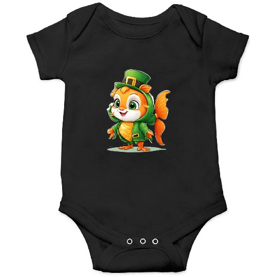 Lucky Fin: St. Patrick's Cute Fish Design Vibrant Onesies