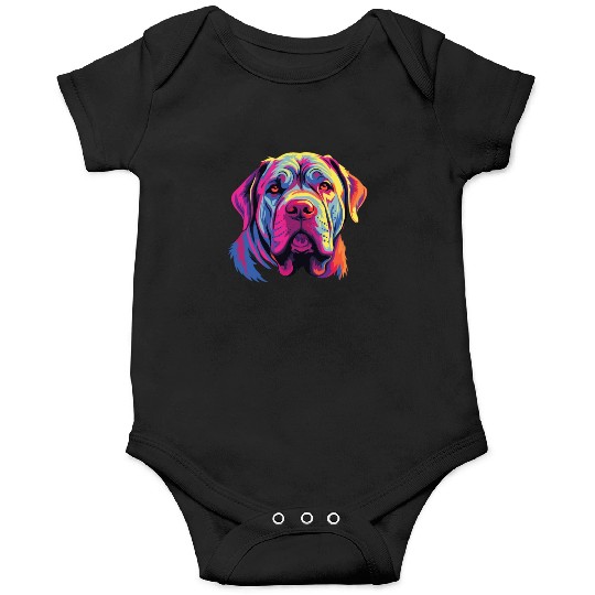 Watercolor Colorful Neapolitan Mastiff Onesies
