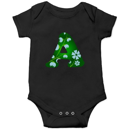 Monogram with capital letter A and bellflowers Onesies