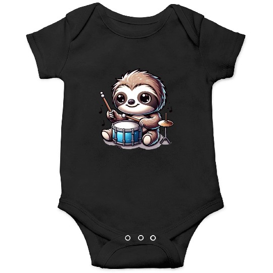 Cool Sloth Drummer Lazy Beats Design Onesies