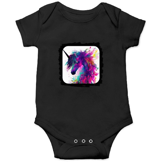 Colorful splatters unicorn Onesies