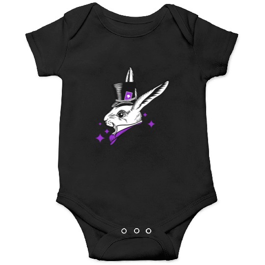 white rabbit head with top hat Onesies