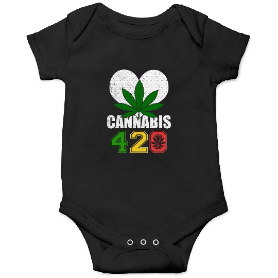 Sidesplitting 420 Love Herb Weed Marijuana Design Onesies