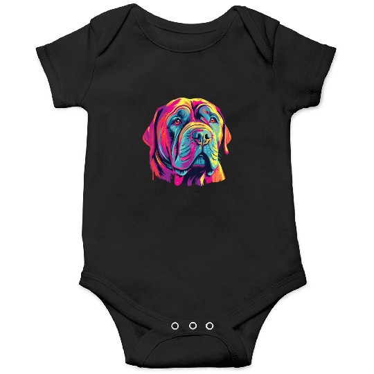 Watercolor Colorful Neapolitan Mastiff Onesies