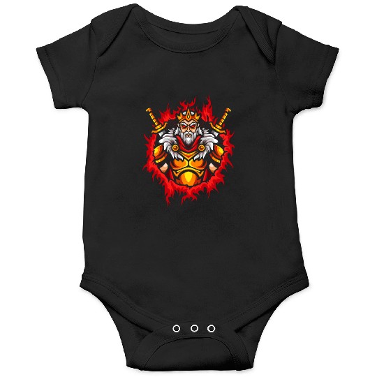 Monarch With Halftone Fire Background Onesies