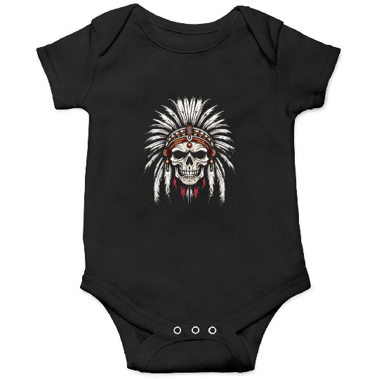 Indigenous Native American Skull Skull Head Onesies