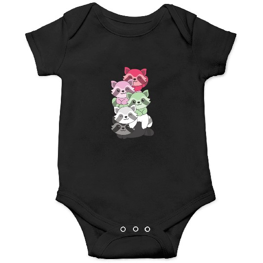 Recipromantic Flag Pride Lgbtq Cute Raccoon Onesies