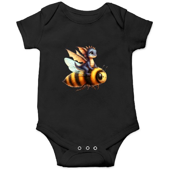 Fun Baby Dragon Riding a Bumble Bee Onesies
