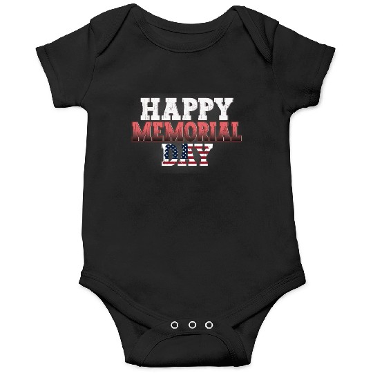Patriotic Memorial Day Flag Design Onesies