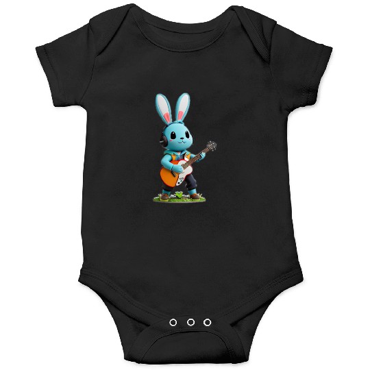 Rabbit playing guitar Onesies