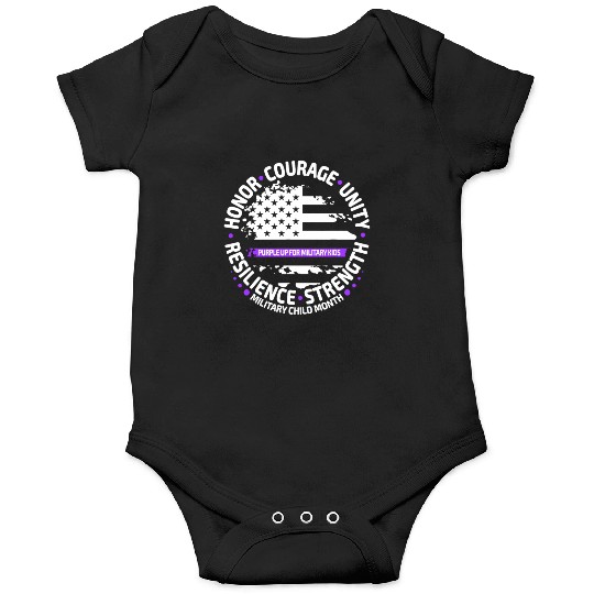 Purple Up for Military Kid Us Flag Cool Military Onesies