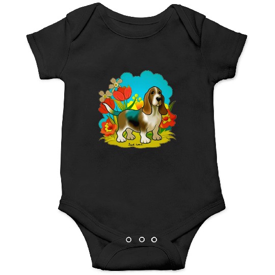 A sweet basset hound dog Onesies