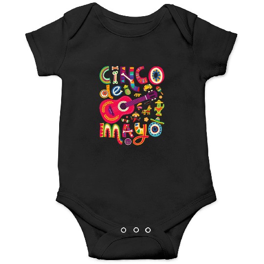Cinco de Mayo Mexican Taco Guitar Fiesta Onesies