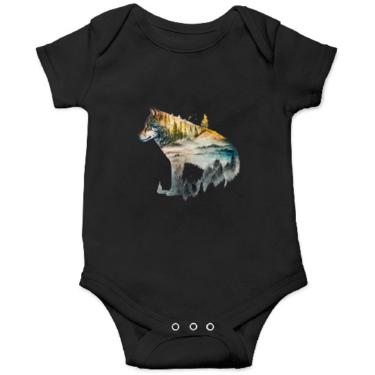 Wolf Print, Cosmic Wolves, Animal Print, Cosmos Onesies