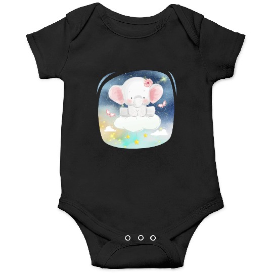 Baby Elephant Ride Up To Sky Using Cloud Excited Onesies