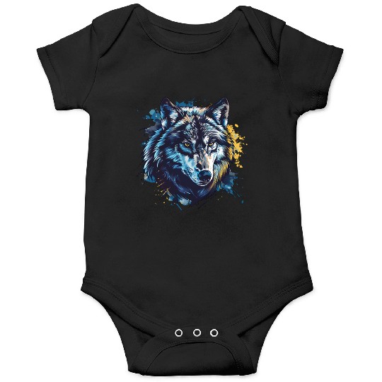 Alpha Wolf Paint Splash Onesies