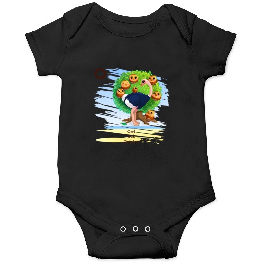Unique Creative Cute O Alphabet Owl Oak Ostrich Onesies
