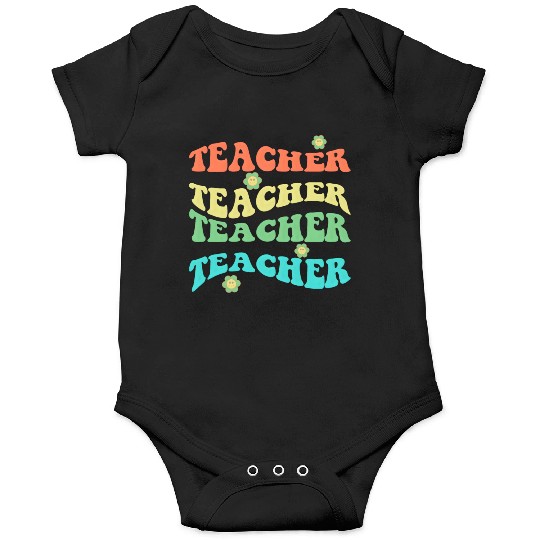 Retro Groovy In My Teacher Era Teacher Life T-Shir Onesies