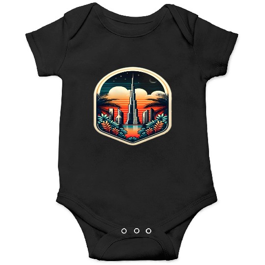 Dubai City United Arab Emirates Vintage Travel Onesies