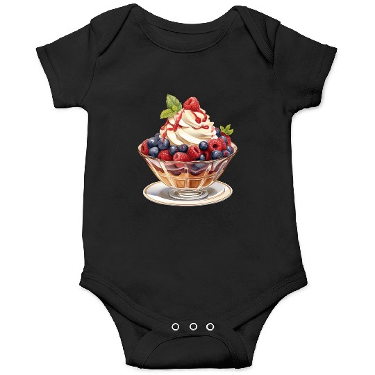 Fruity Raspberries and Blueberries Parfait Sundae Onesies