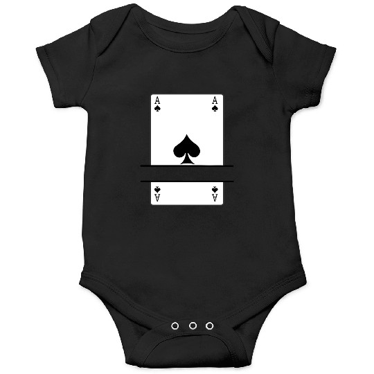Playing card ace of spades with banner space Onesies