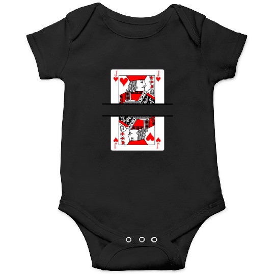 Playing card jack of hearts with banner space Onesies
