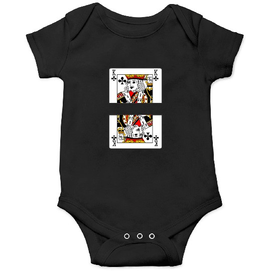 Playing card clover king with banner space Onesies