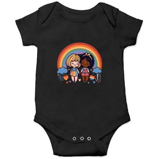 Cute Lesbian Sapphic Whitey Melanin Rainbow Pride Onesies