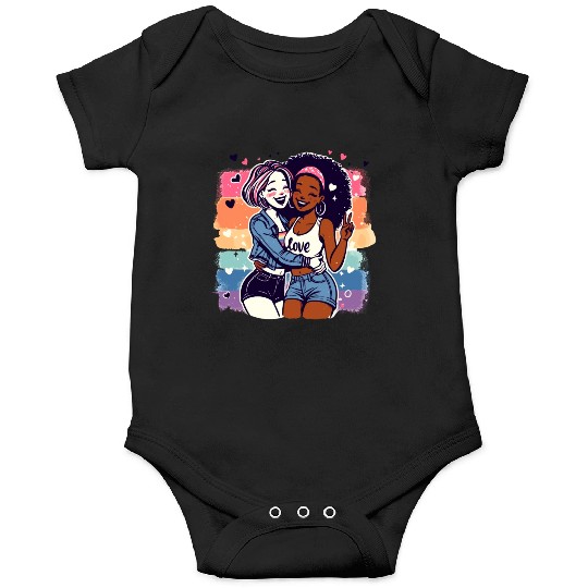 Cute Sapphic Lesbian Whitey Melanin Rainbow Pride Onesies