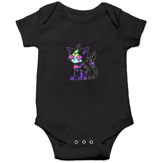 Cyberpunk Cat Game Developer Onesies