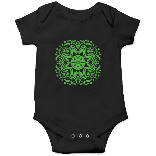 Green floral lace pattern Onesies