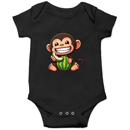 Monkey chimpanzee melon watermelon honeydew melon Onesies