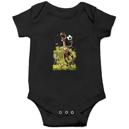 Soccer Ball Velociraptor Dinosaur Football Onesies