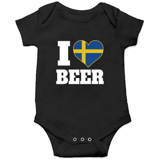I Love Beer And Sweden Patriotic Expression Onesies