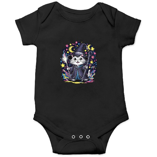 Charming Wizard Cat Casting Magic Onesies