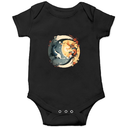Japanese Koi Fish Yin Yang Onesies