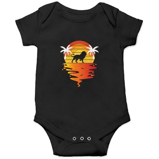 Lion Onesies retro sunset 70s vintage zookeeper Lion