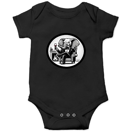 Elegant Elephant Pachyderm in Suit Onesies